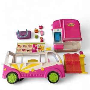 Shopkins Pink and Yellow Ice Cream Truck Set with extra parts set